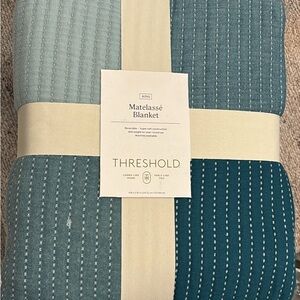 Threshold Teal and Blue Matelassé Blanket